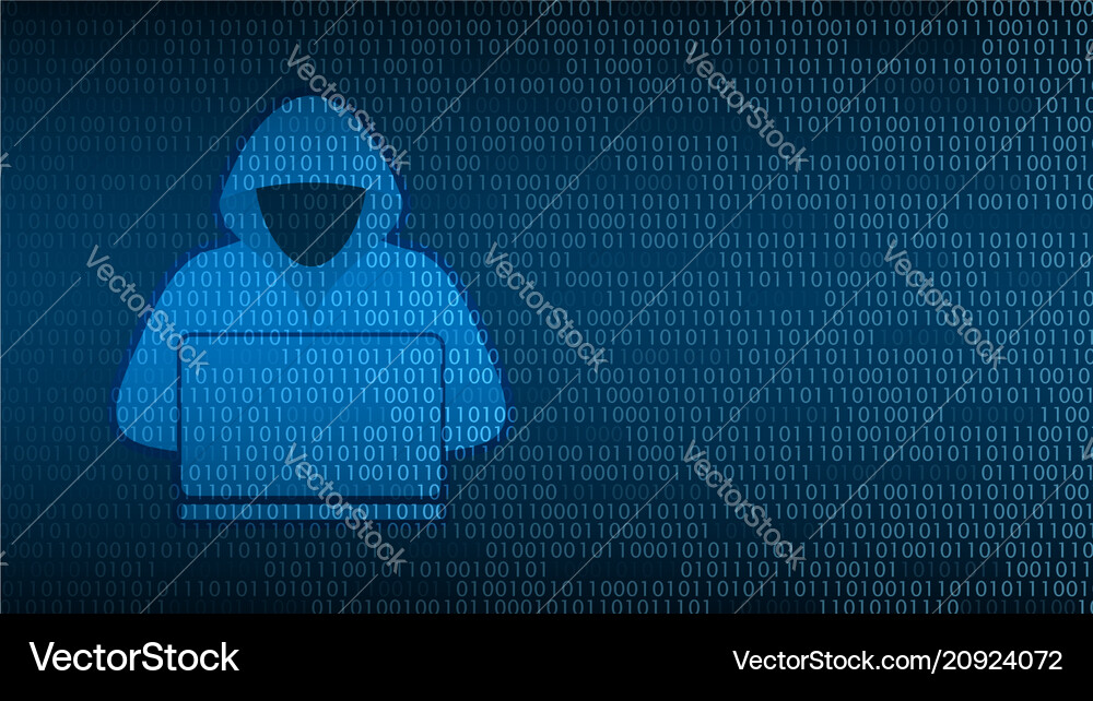 Cyber technology security hacker on digital Vector Image