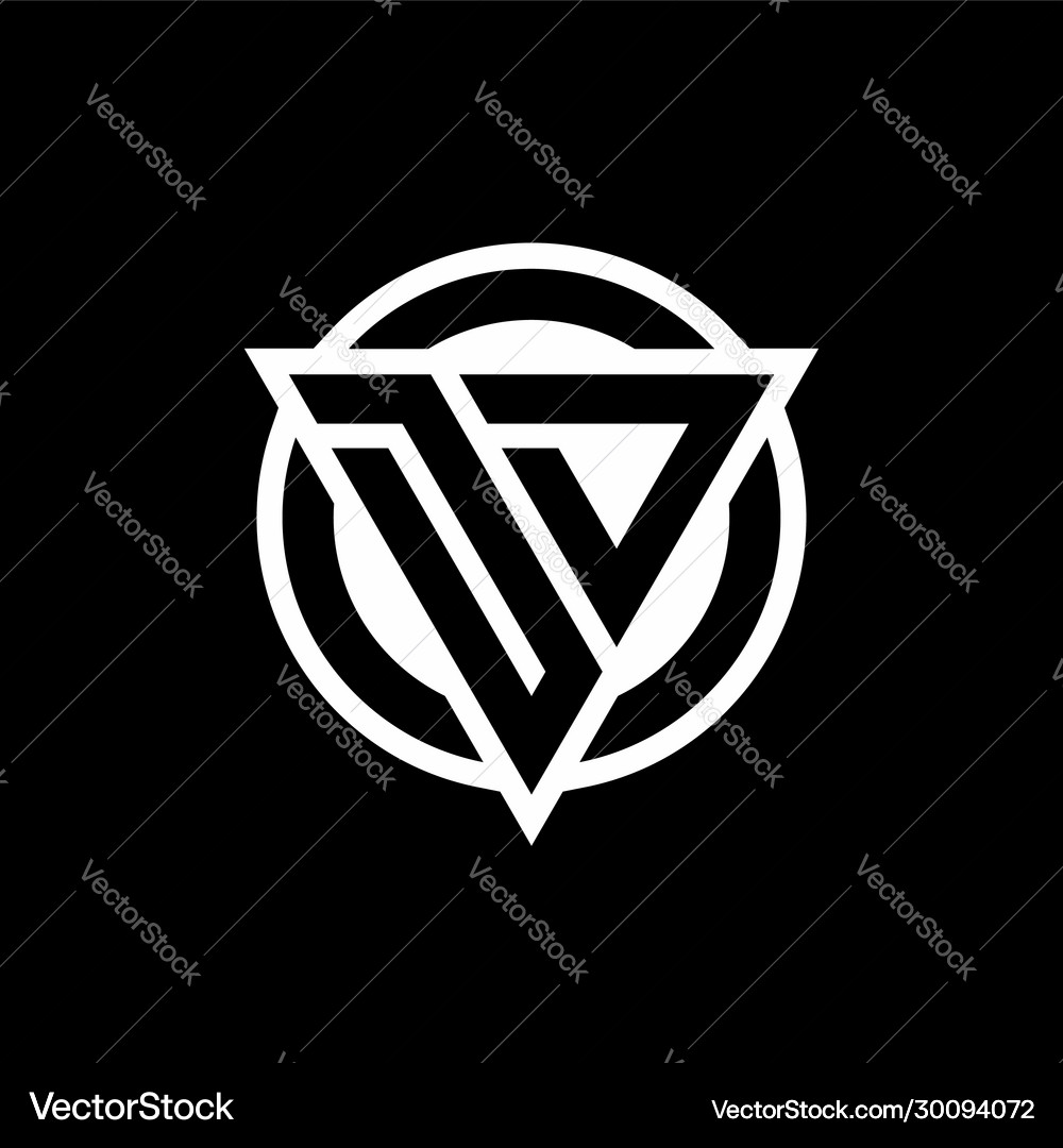Dd logo with negative space triangle shape Vector Image