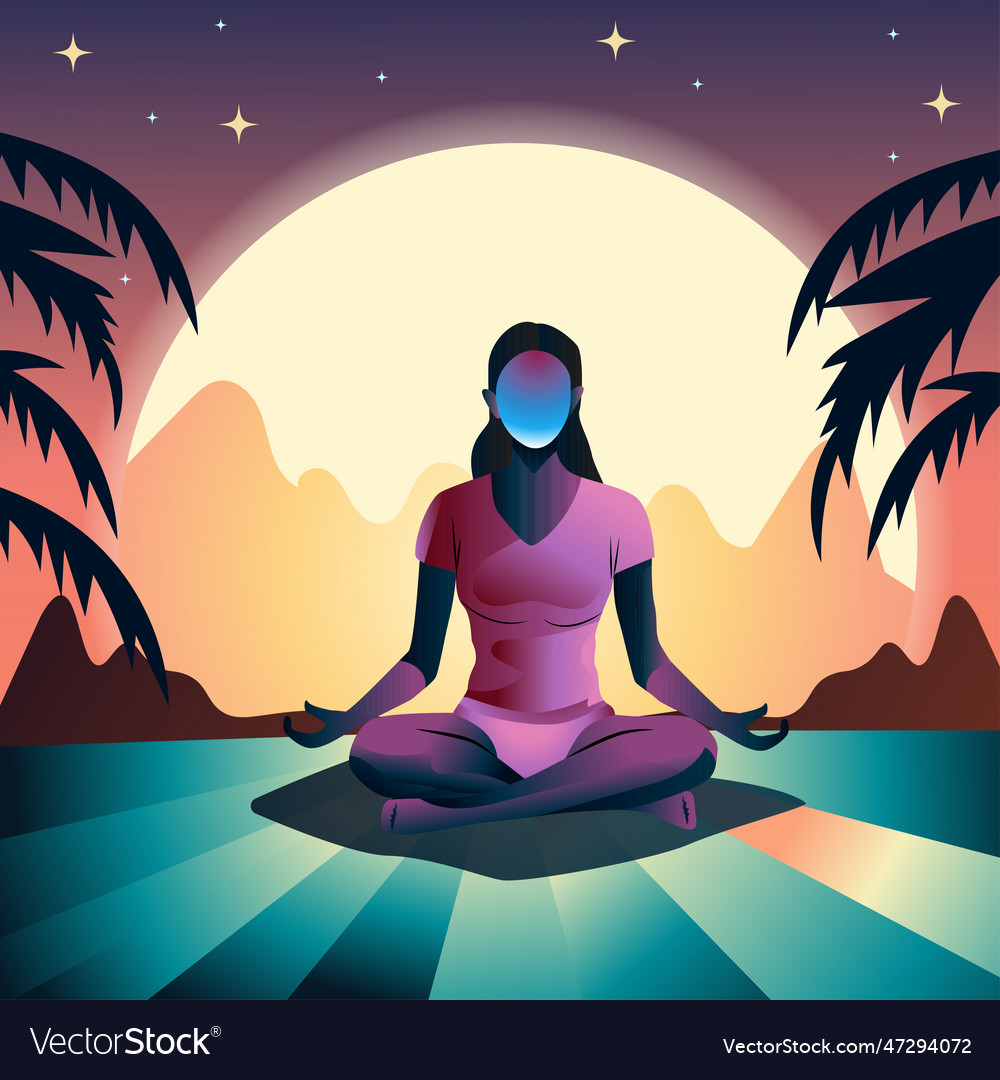 Girl Goddess Essence Of Meditation Royalty Free Vector Image