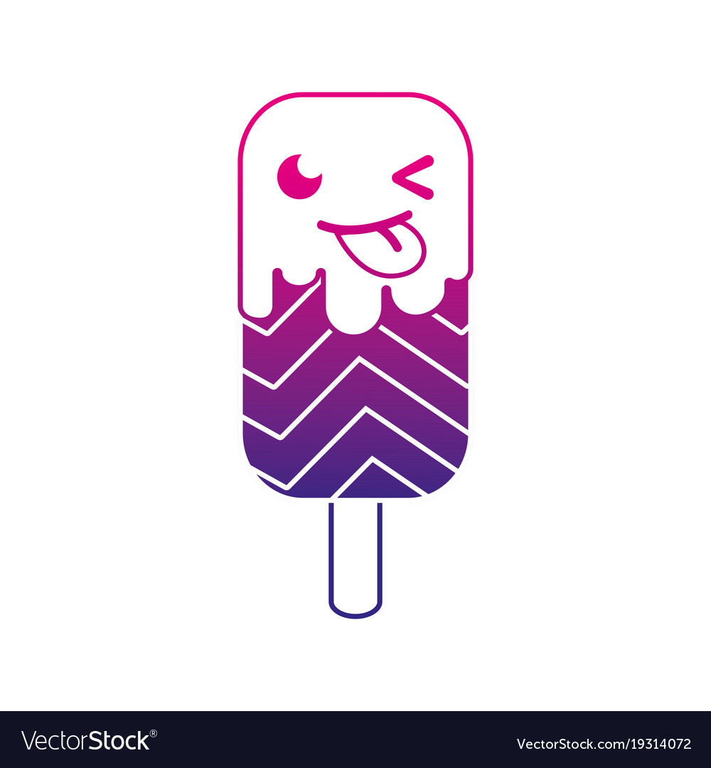 Silhouette funny and sweet ice lolly rainbow Vector Image