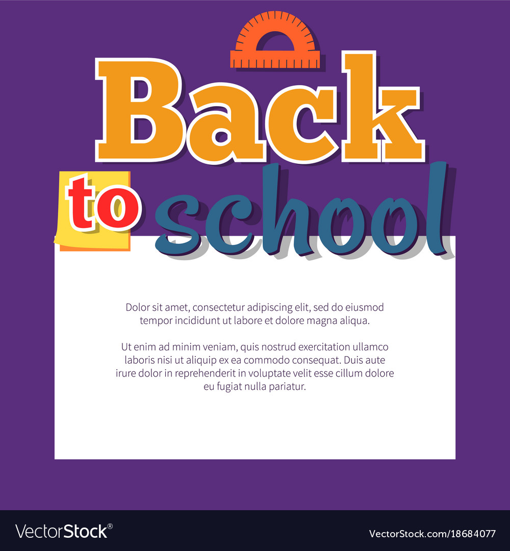 Back to school poster with place for text in frame