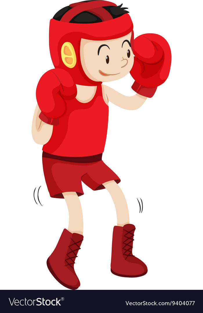 Boxer in red corner Royalty Free Vector Image - VectorStock