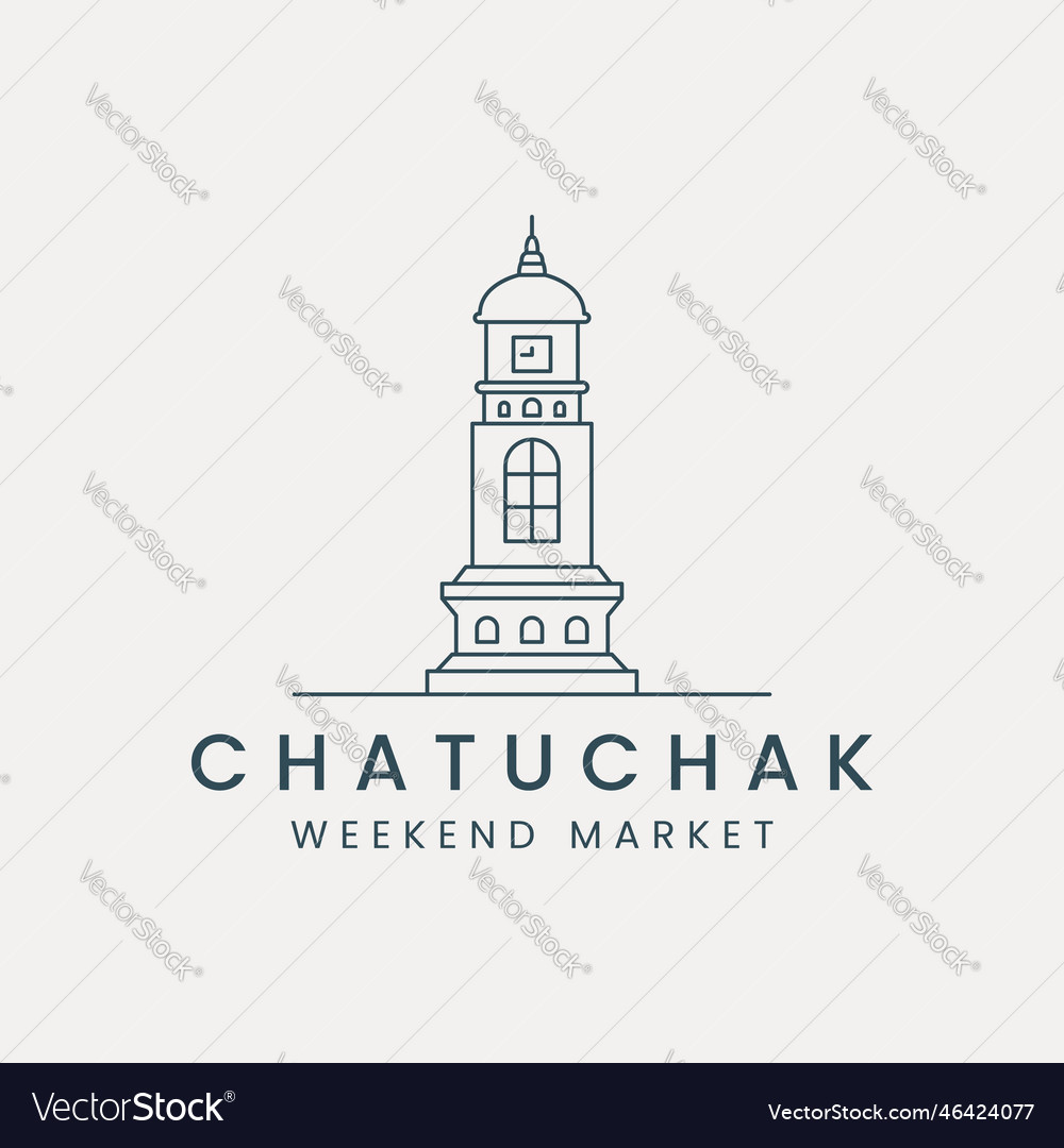 Chatuchak line art logo template design thailand