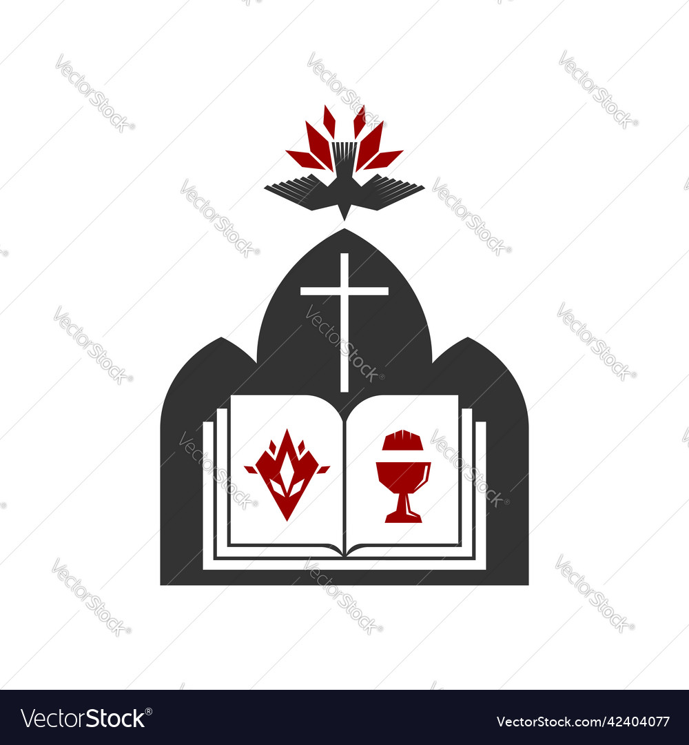 Christian church logo Royalty Free Vector Image