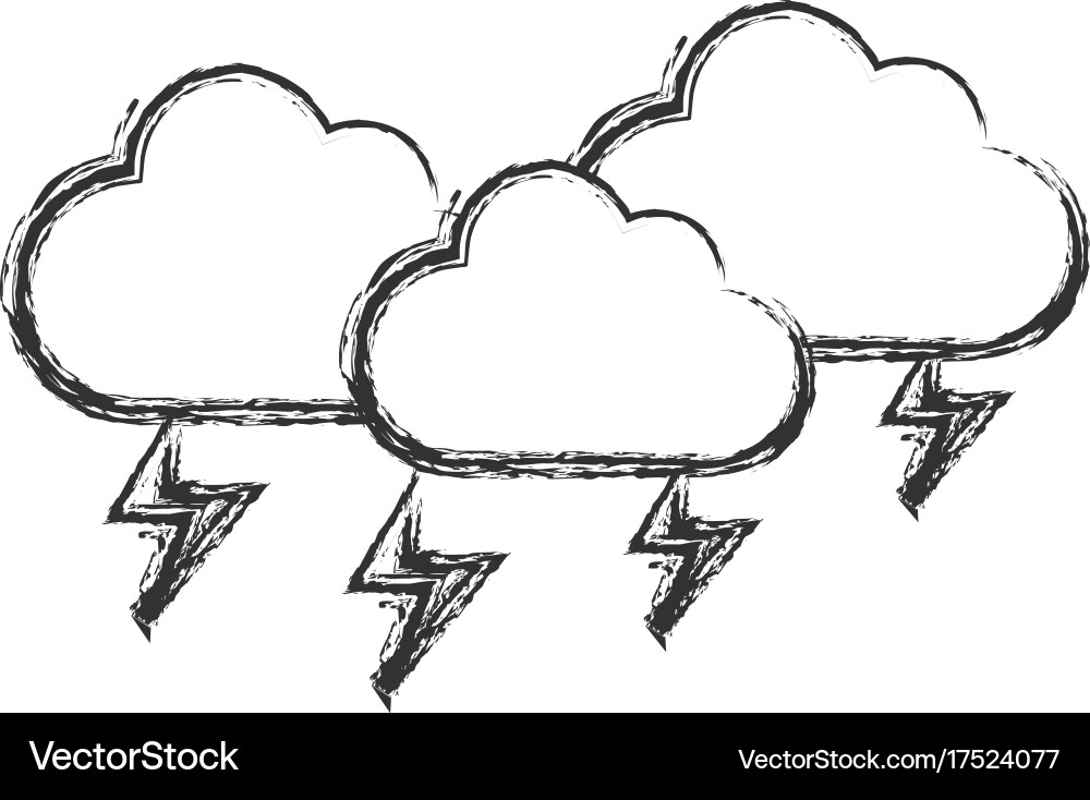 Clouds and thunders icon Royalty Free Vector Image