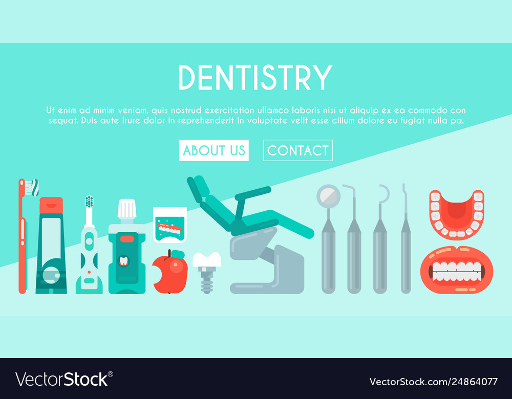 Dental Clinic Banner Dental Royalty Free Vector Image