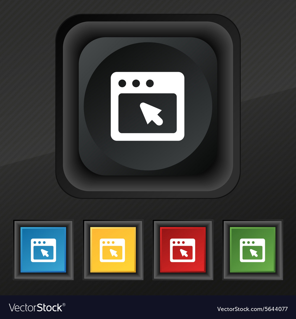 Dialog box icon symbol set of five colorful Vector Image