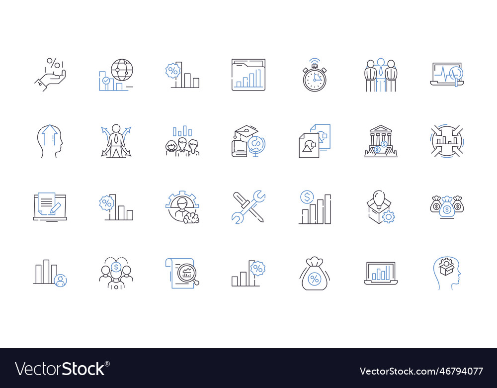 Inc undertaking line icons collection enterprise