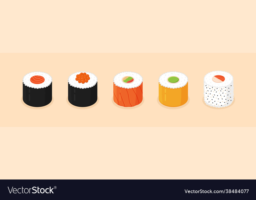 Isometric sushi set