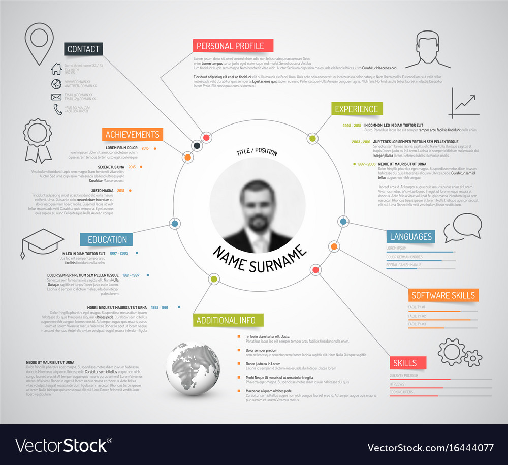 Original cv resume template Royalty Free Vector Image