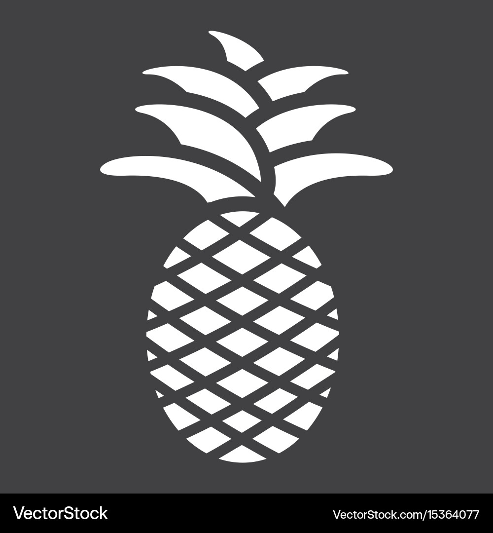 Pineapple solid icon fruit and tropical Royalty Free Vector