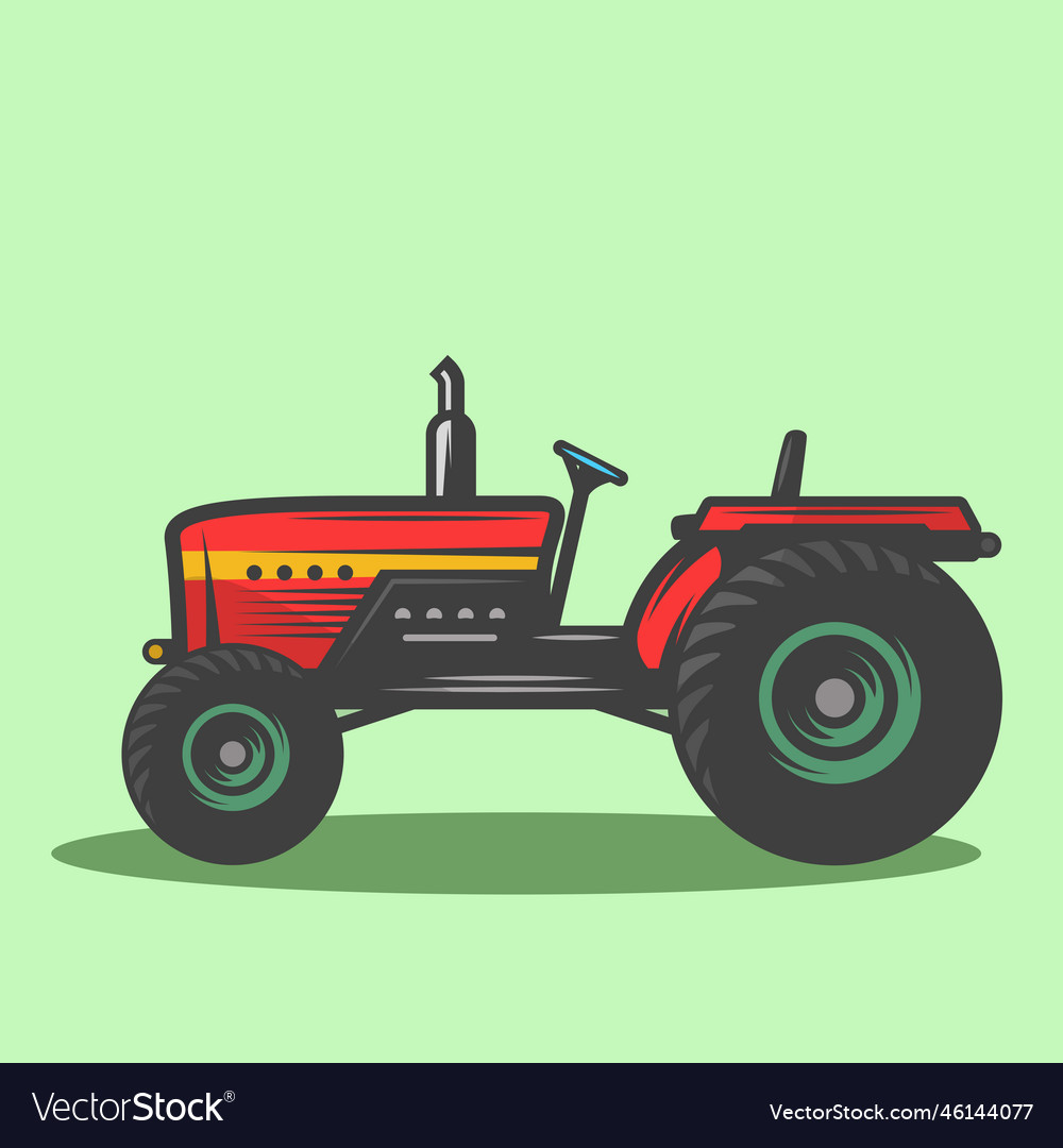 Red tractor Royalty Free Vector Image - VectorStock