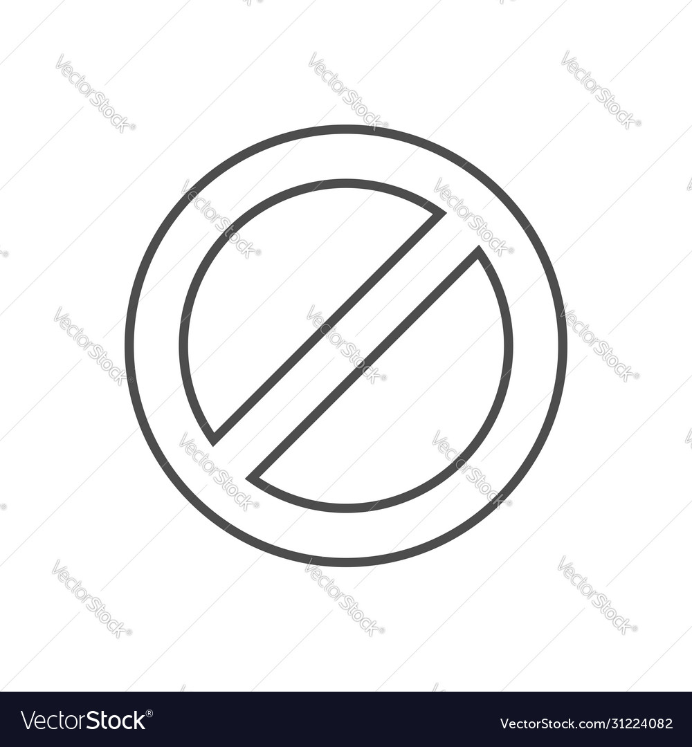 Ban sign verwandte Dünne Linie Symbol