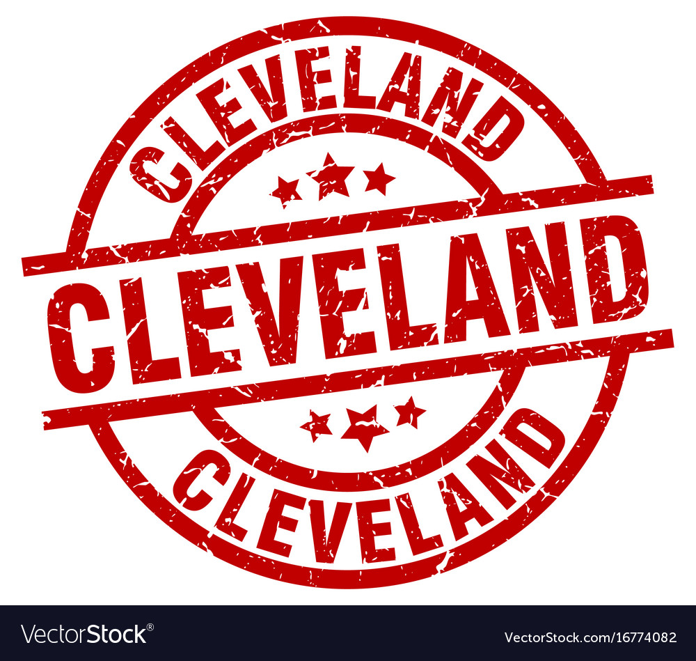 Cleveland red round grunge stamp