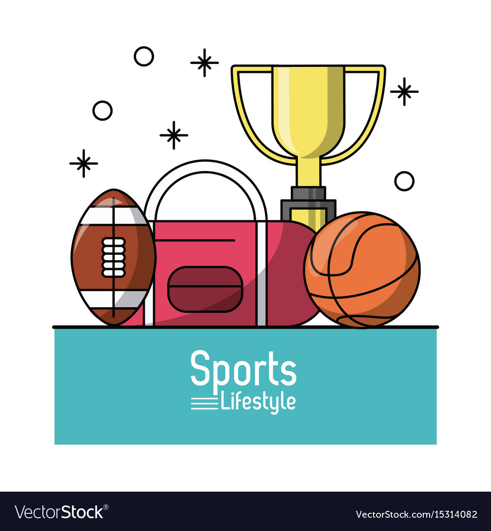 Colorful poster of sports lifestyle with trophy