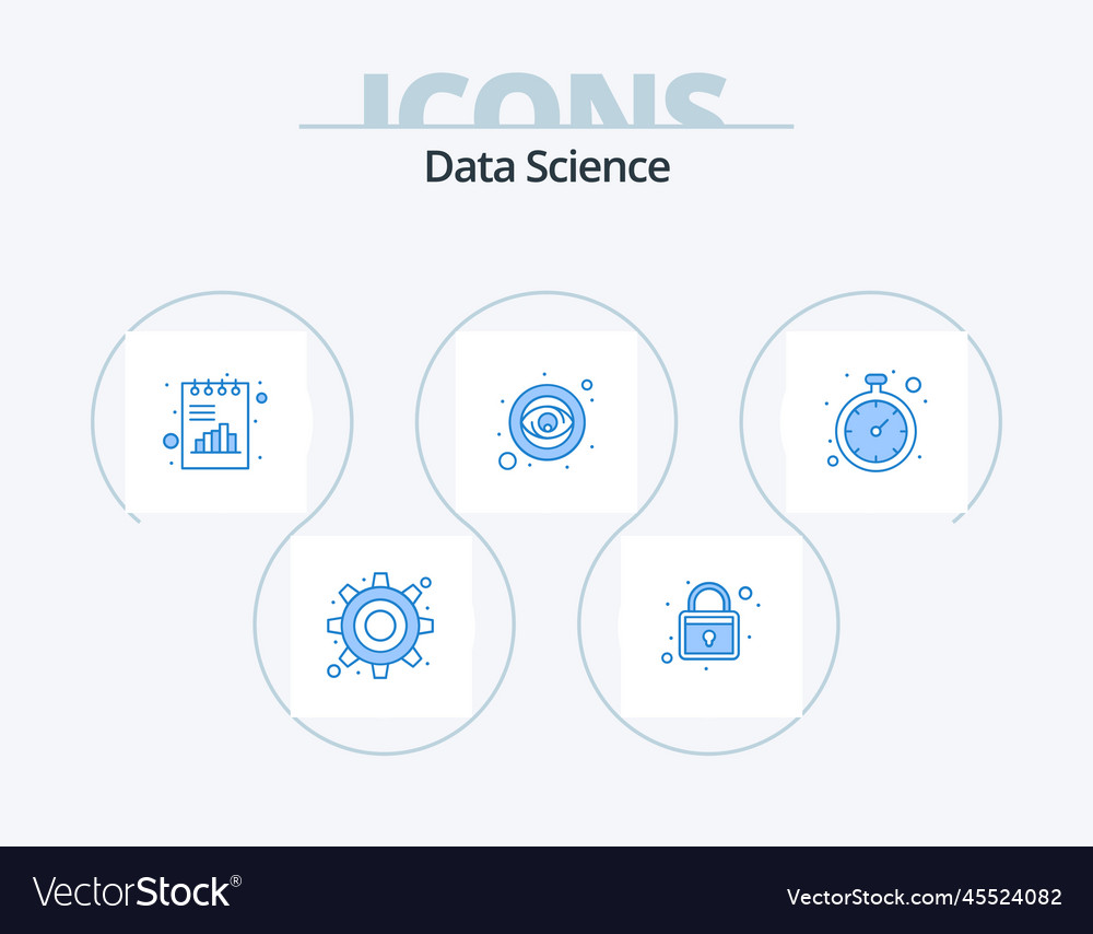 Data Science blue icon pack 5 design daten