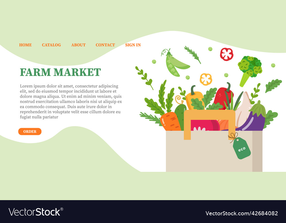 Fresh vegetable food banners with cartoon veggies Vector Image