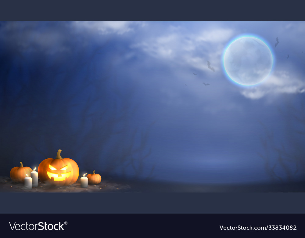 Happy halloween horizontal banner Royalty Free Vector Image