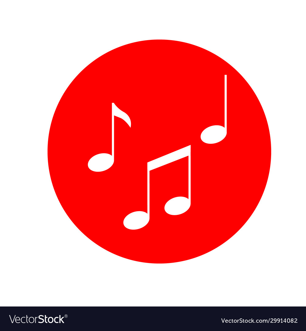 Music note icon song symbol melody sign flat