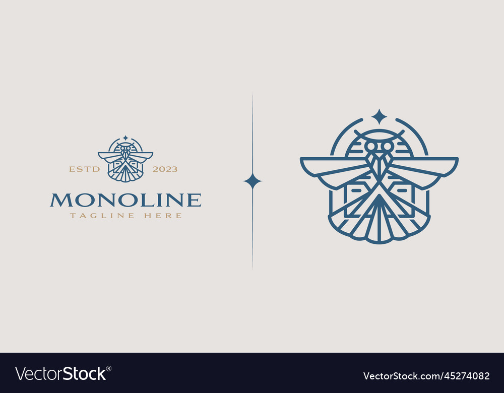 Owl badge monoline logo universal kreativ