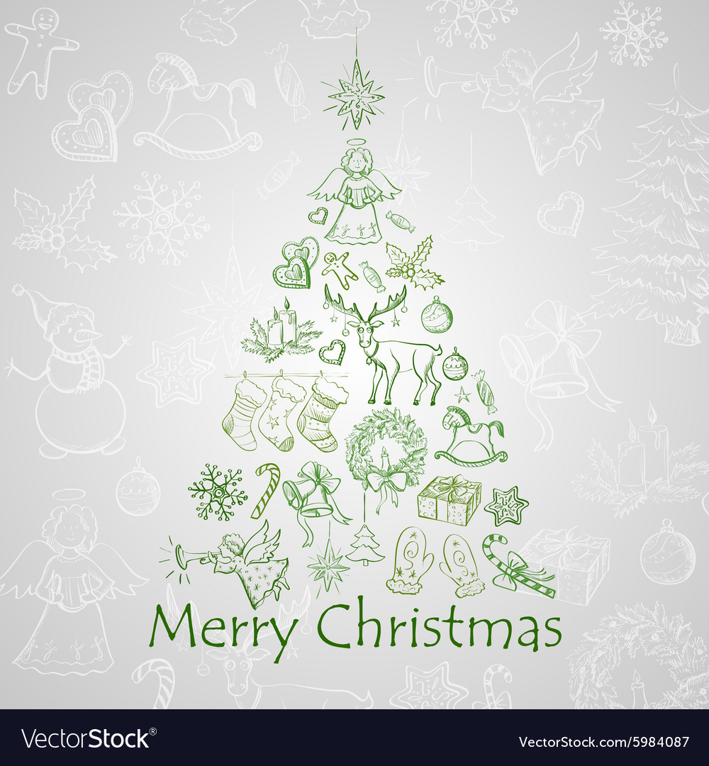 Download Beautiful Xmas Tree For Merry Christmas Royalty Free Vector PSD Mockup Templates