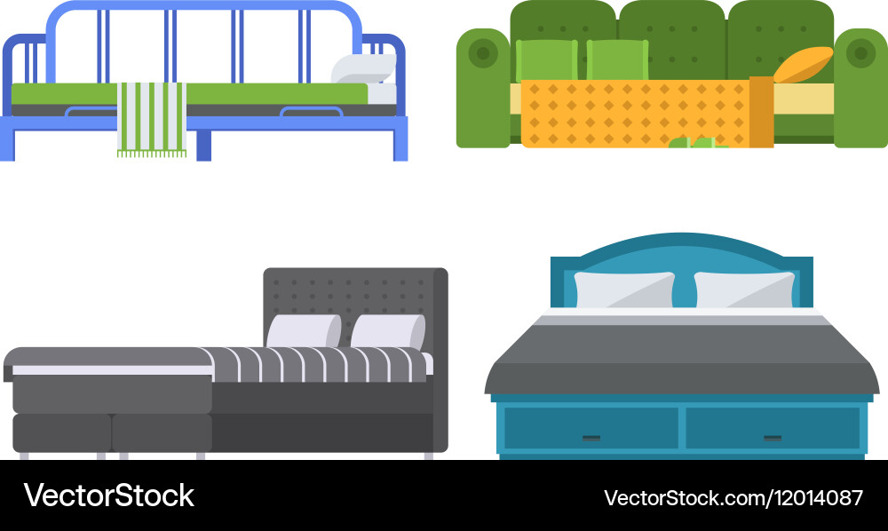 Bed icon set Royalty Free Vector Image - VectorStock