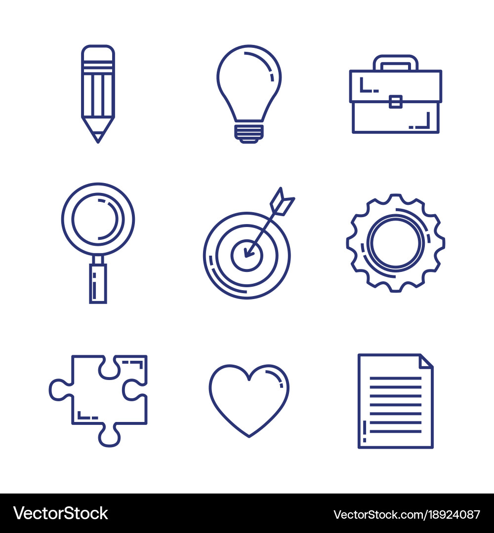 Creative brain set icons Royalty Free Vector Image