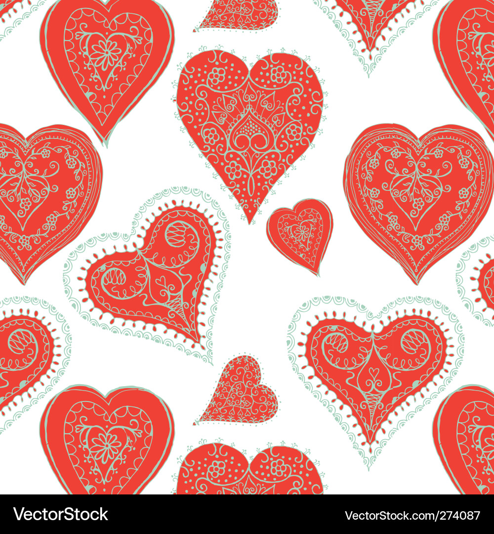 Hearts seamless pattern Royalty Free Vector Image