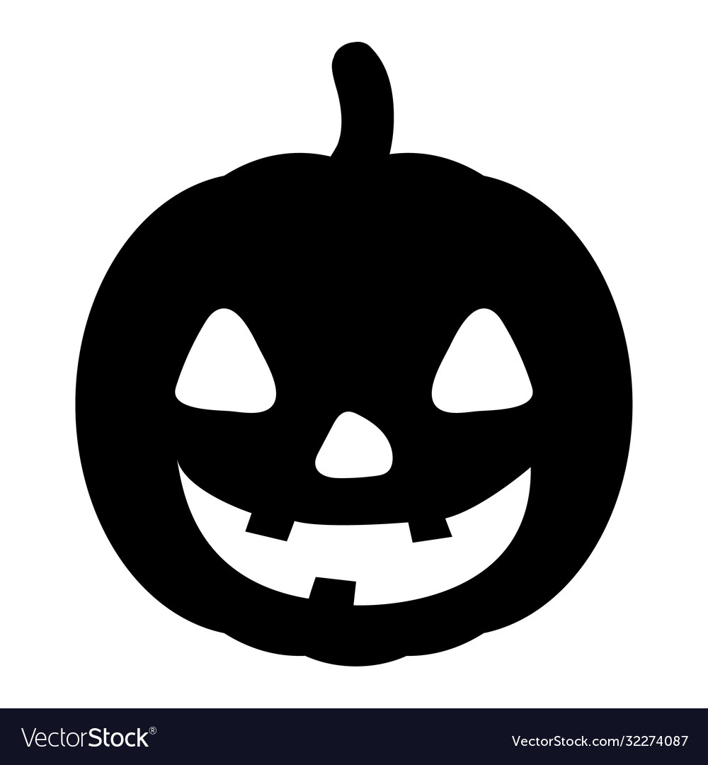 Pumpkin halloween icon flat silhouette Royalty Free Vector