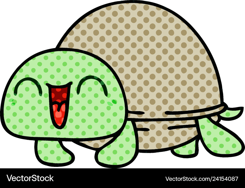 Quirky comic book style cartoon turtle Royalty Free Vector