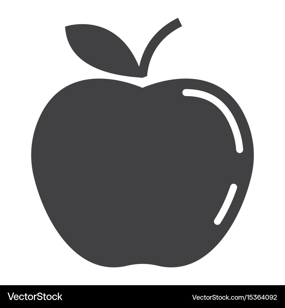 Apple solid icon fruit and diet graphics Vector Image