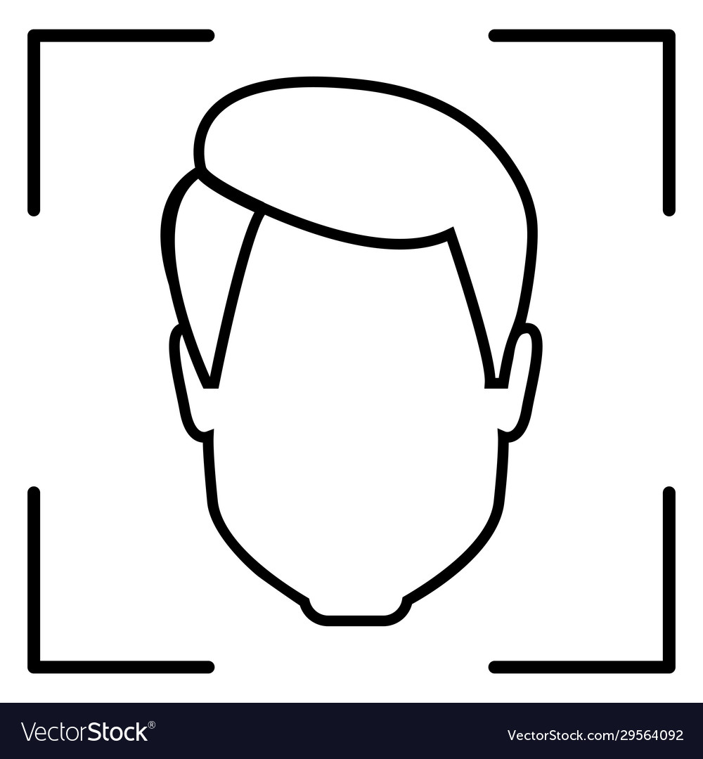 Black outline icon - face recognition