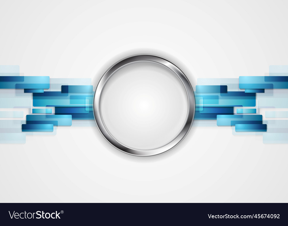 Blue hi-tech background with metal circle