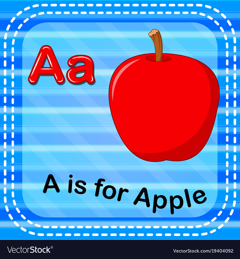 Flashcard letter a is for apple Royalty Free Vector Image