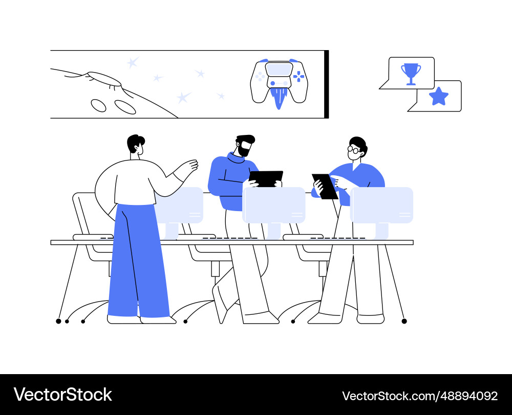 Game launch abstract concept Royalty Free Vector Image