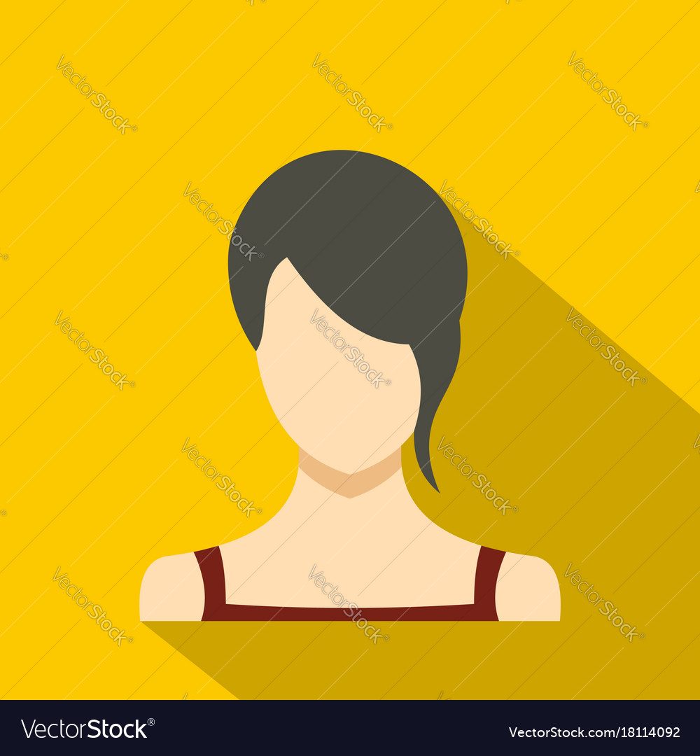 New woman avatar icon flat Royalty Free Vector Image