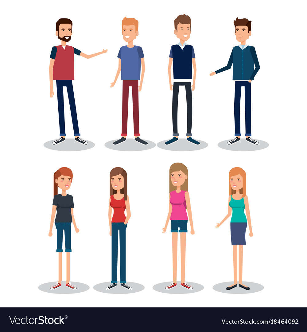 Group of persons avatars characters Royalty Free Vector