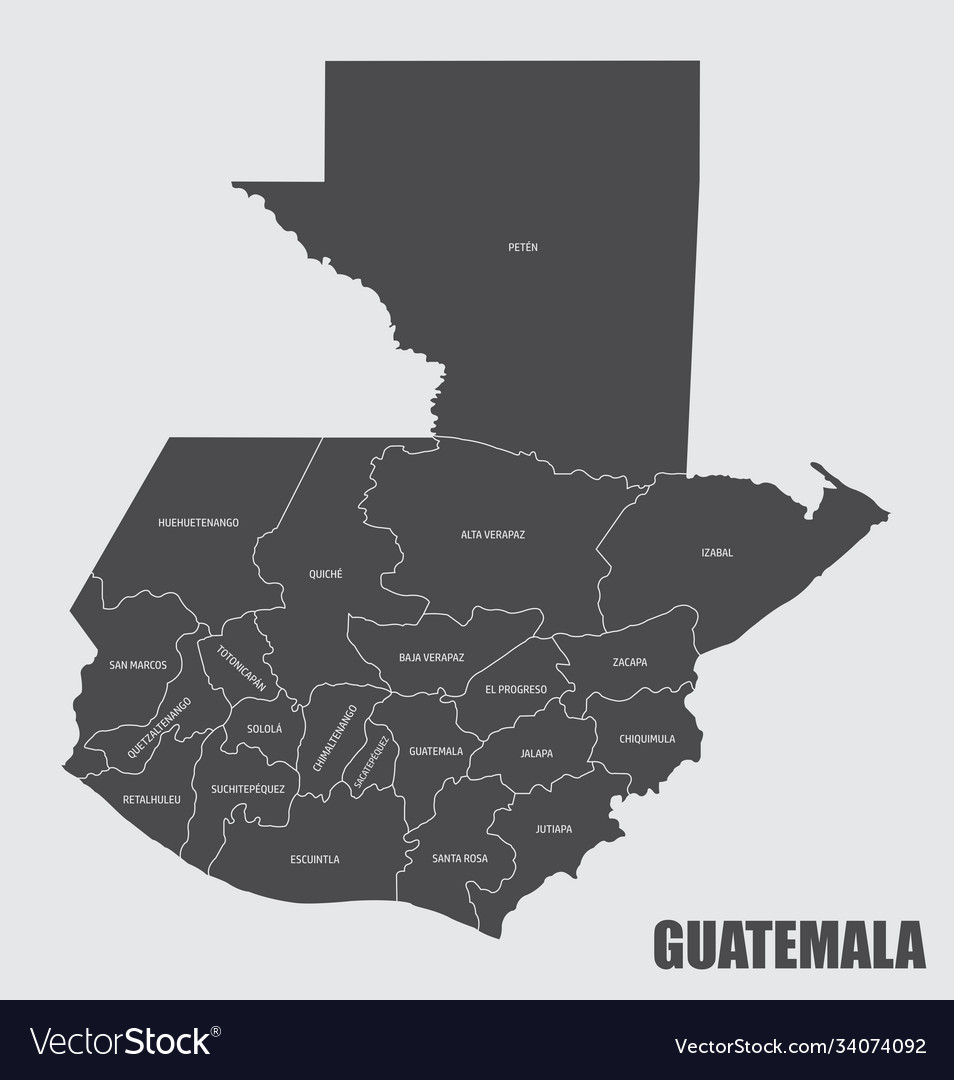 Guatemala departments map Royalty Free Vector Image