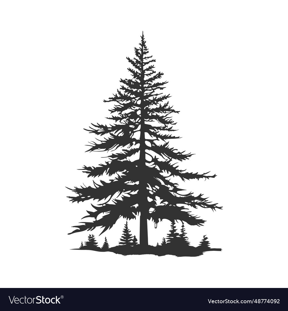 Pine Tree Silhouette Tattoo