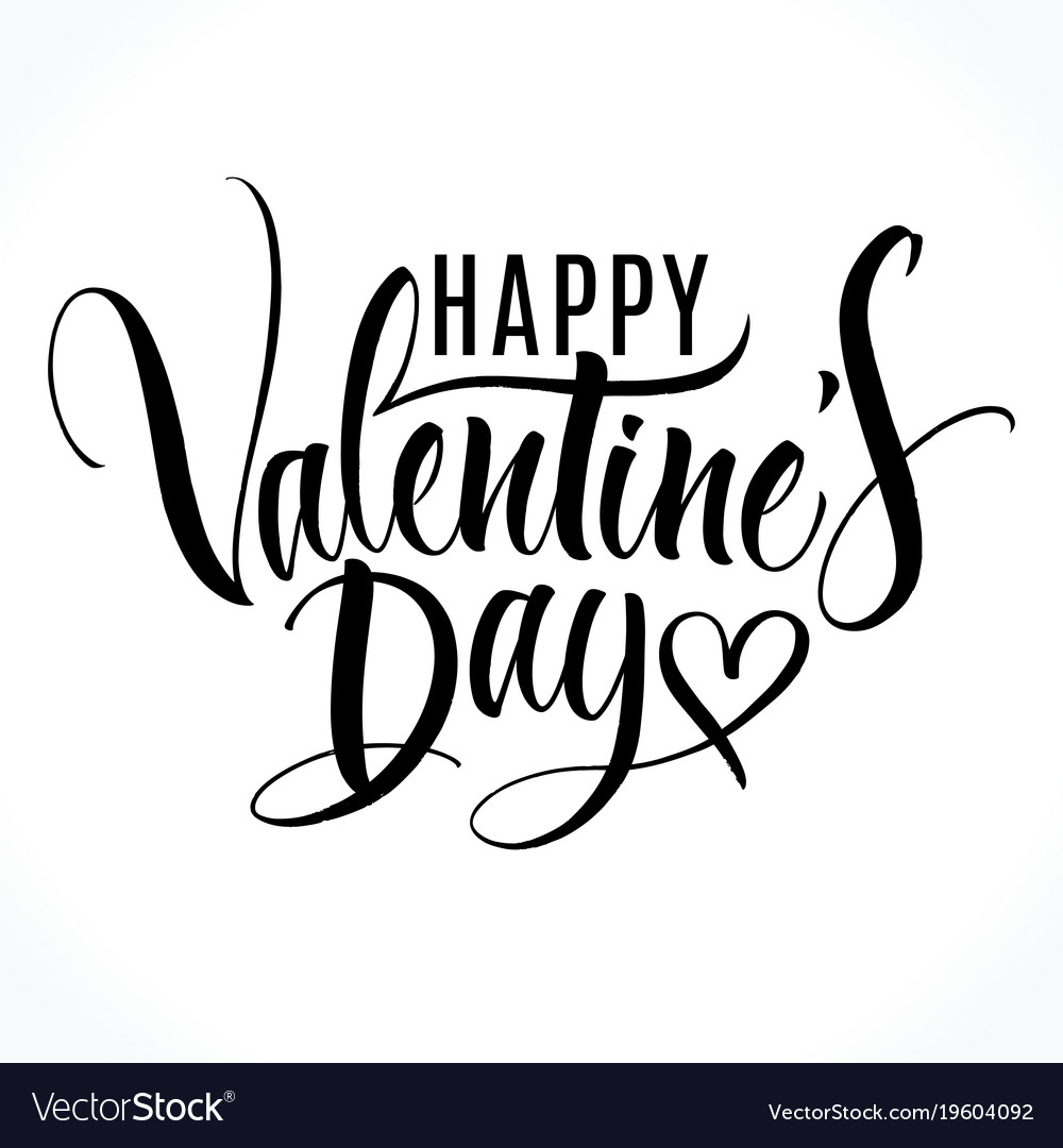 Valentine day lettering Royalty Free Vector Image