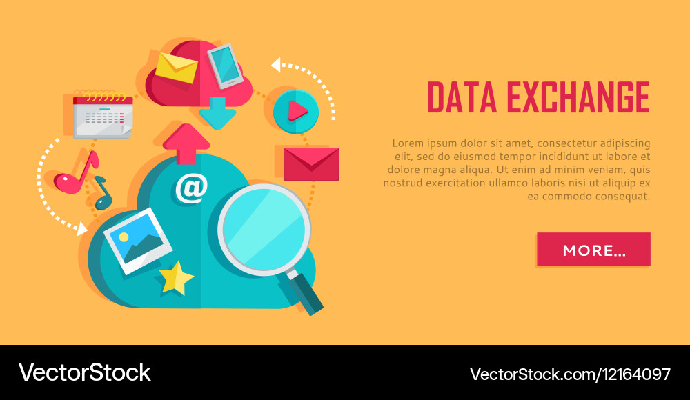 Data Exchange Banner Royalty Free Vector Image