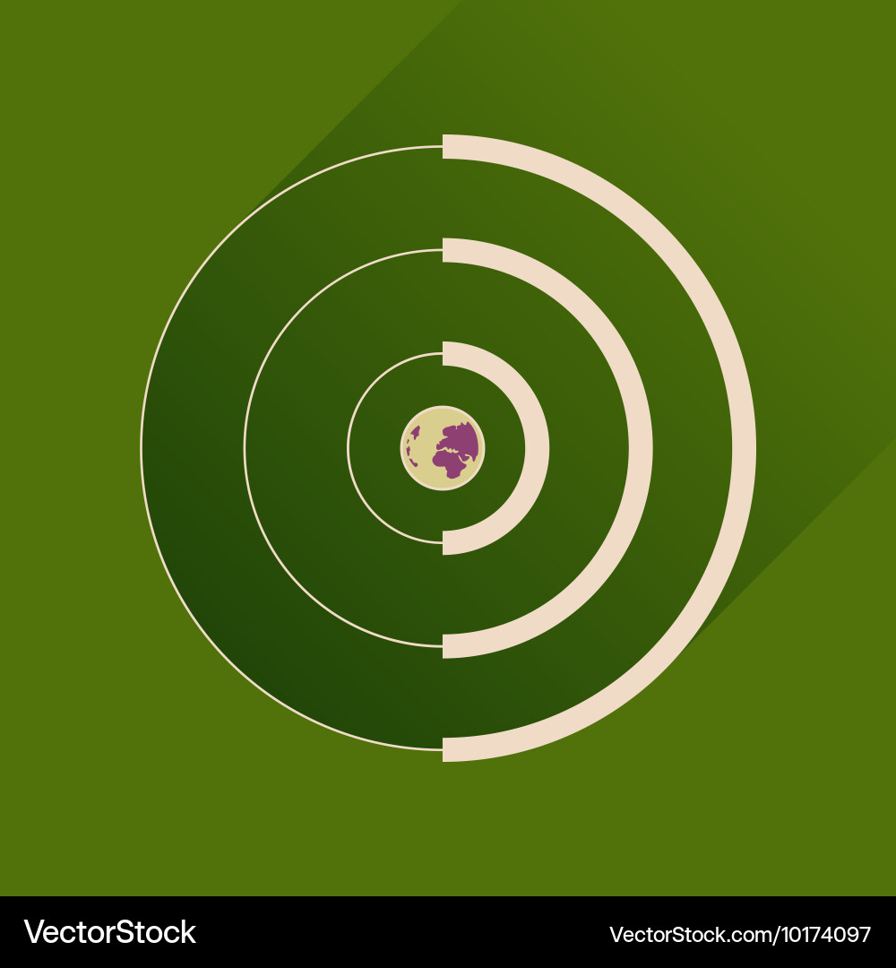 Flat icon with long shadow globe internet Vector Image