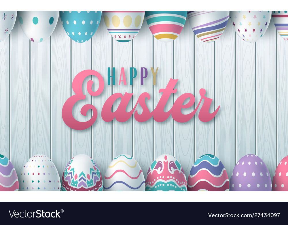 Happy easter background with realistic