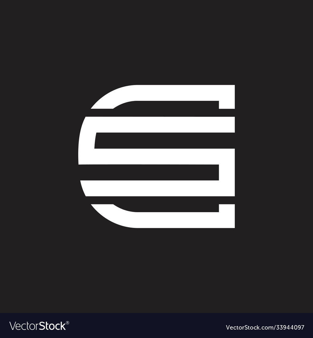 Letter cs simple geometric line logo