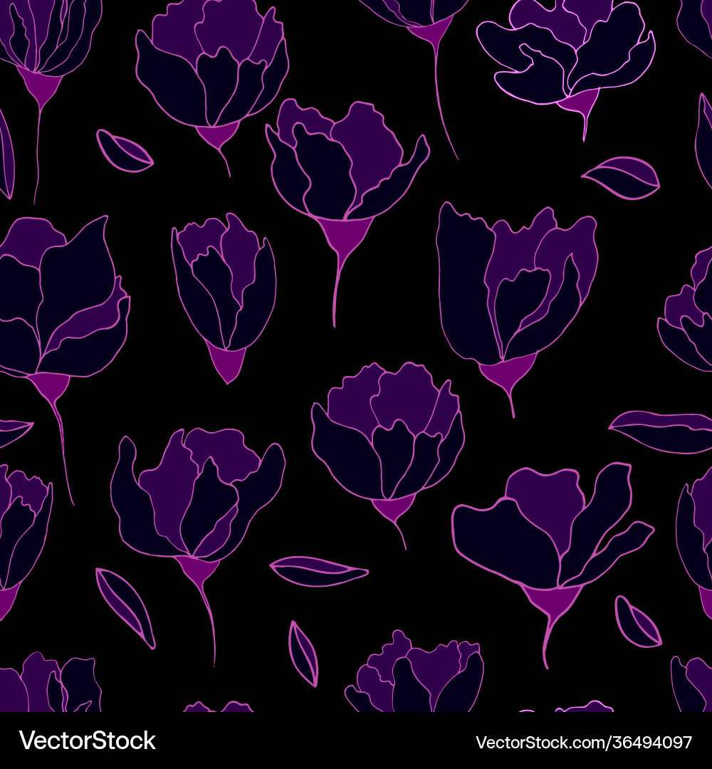 Seamless pattern flower buds Royalty Free Vector Image