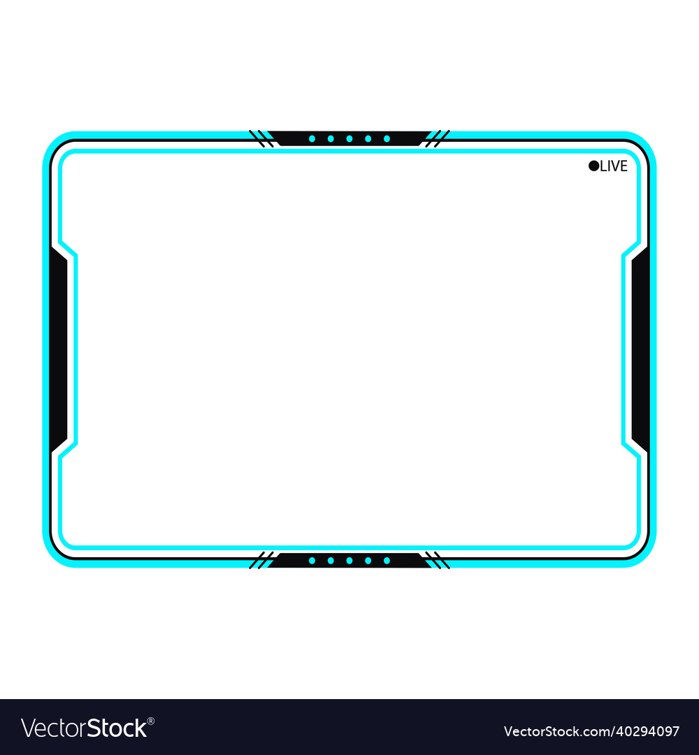 Stylish gaming frame overlay for the live Vector Image