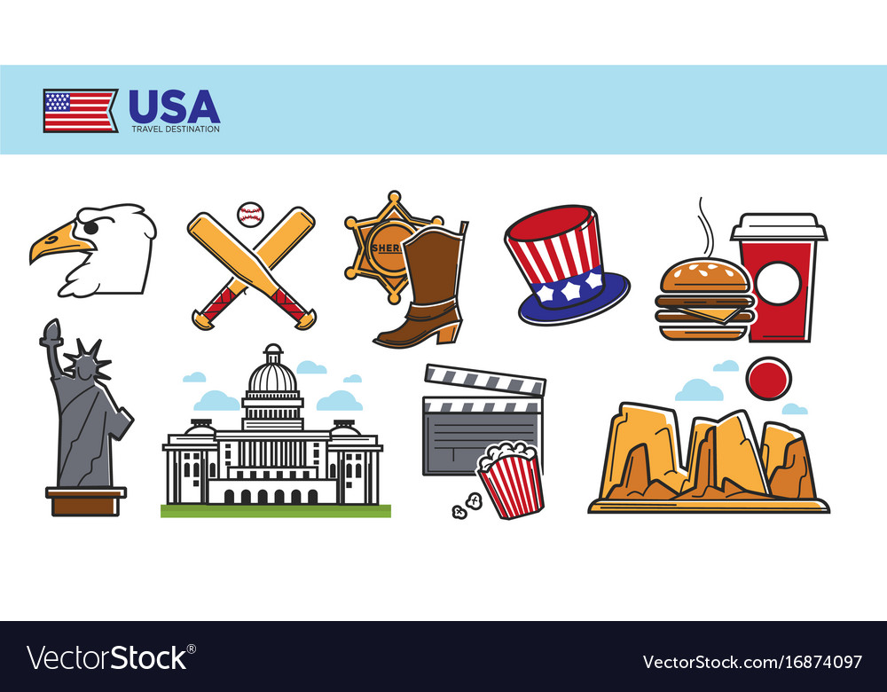 Usa travel destination promotional poster Vector Image