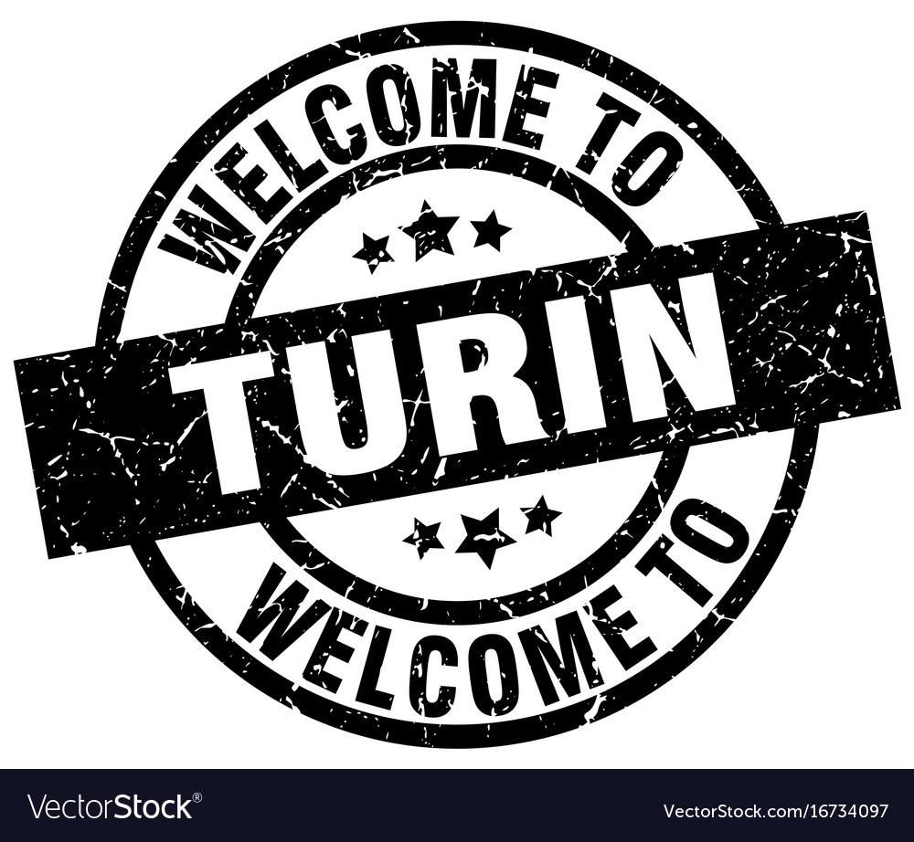 Welcome to turin black stamp