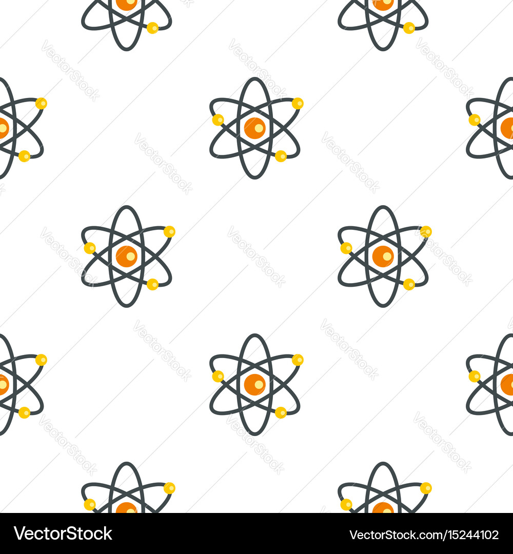 Atom with electrons pattern seamless Royalty Free Vector