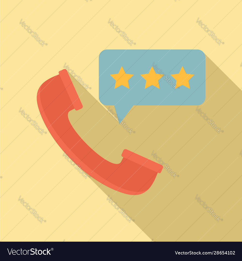 Call center feedback icon flat style Royalty Free Vector